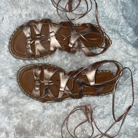 Novus rose gold sandals ankles straps - Picture 2 of 2